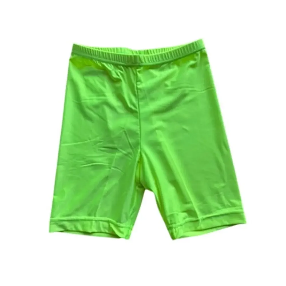 Vintage 80s 90s Sportjack Neon Green Bike Shorts High Waist Spandex M